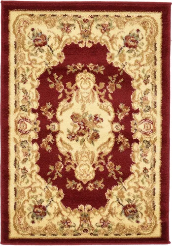Vista 10 de Unique Loom colección Versailles - Alfombra clásica tradicional con motivo de medallón; 2' 2 x 3' 0 pies, rectangular, color borgoña/marfil