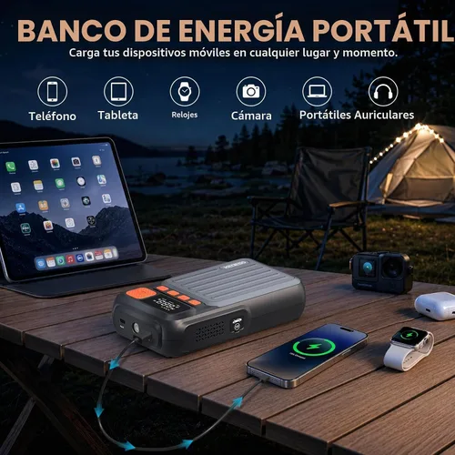 Vista 5 de Arrancador del salto de la batería del coche 12V con el compresor de Refuerzo de batería portátil de 12 V 1000 A para 6.0L de gas/3.0L diésel