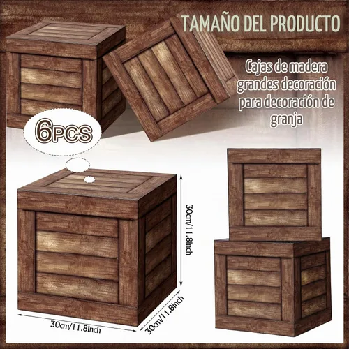 Vista 2 de Gilprop 6 piezas de decoraciones de fiesta de vaquero cajas de grano