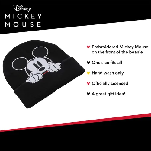 Vista 6 de Concept One Disney Mickey Mouse Cuffed Beanie Hat, Knitted Stocking Cap