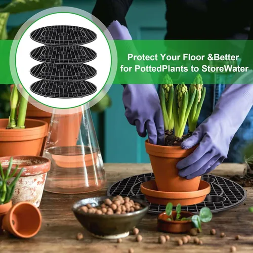 Vista 5 de 12 elevadores de plantas de 12 pulgadas para macetas de interior, soportes de plantas resistentes, elevador de macetas a nivel de planta