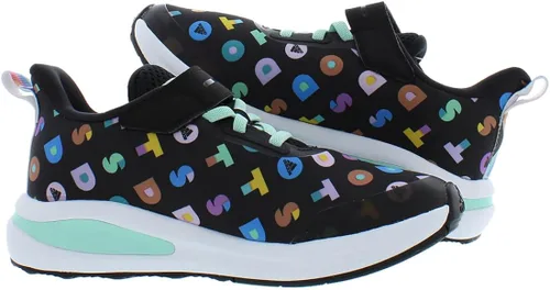 Vista 4 de adidas Fortarun - Tenis de correr elásticos unisex para niños Core NegroNube BlancoGris Seis