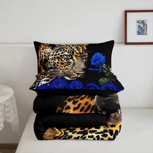 Vista 186 de Erosebridal Juego de edredón de hojas de cannabis, juego de ropa de cama de marihuana con estampado colorido de plantas, decoración bohemia de 2