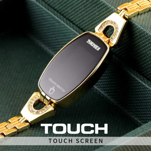Vista 4 de GOSASA Reloj electrónico de lujo para mujer, con pantalla táctil LED, relojes digitales para damas, cuarto de galón, impermeable, elegante