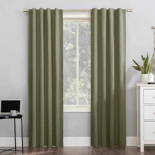 Vista 19 de Sun Zero Cyrus - Juego de 2 cortinas térmicas con pestañas, opacas 100%, 2 unidades Gris carbón