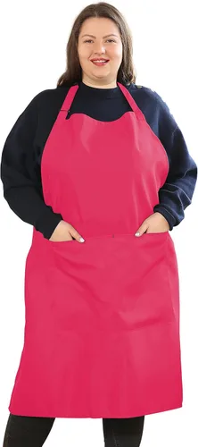 Vista 14 de Delantales de talla grande para mujer, con bolsillos, duradero, largo, ajustable, babero para cocina