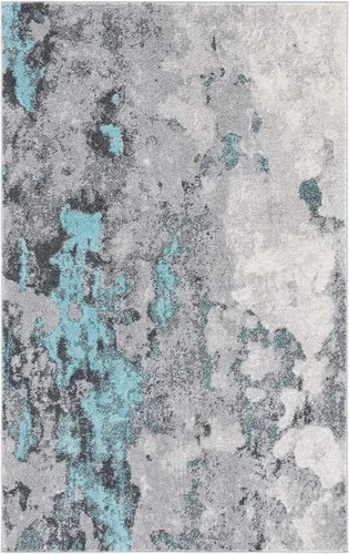 Vista 48 de SAFAVIEH Adirondack Collection - Alfombra decorativa, 2 pies 6 pulgadas x 4 pies, verde y gris, diseño abstracto moderno, no desprende pelusa