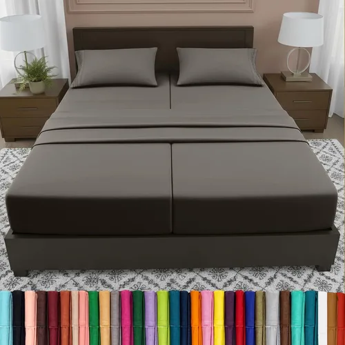 Vista 59 de Elegant Comfort - Juego de sábanas de lujo de 4 piezas - Ropa de cama de lujo de 1500 hilos, calidad de hotel prémium, microfibra, resistente a