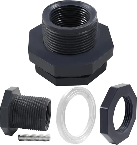 Vista 4 de Juego de 2 accesorios de PVC de 1 pulgada Barriles de lluvia, acuarios, gris oscuro