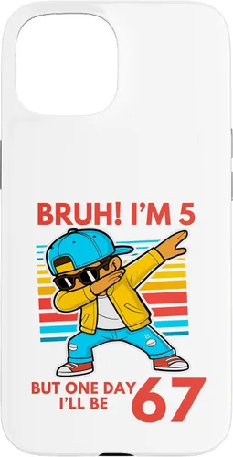 Vista 6 de Bruh I'm 5 But One-Day I'll Be 67 Retro 5th Birthday Kids Case for iPhone 17