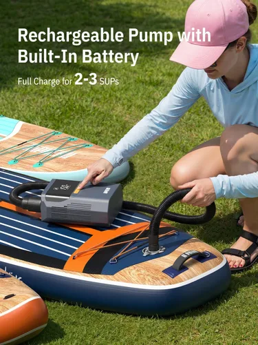 Vista 11 de Niphean Paddle Board Electric Pump with Battery 50PSI Rechargeable Air Pump