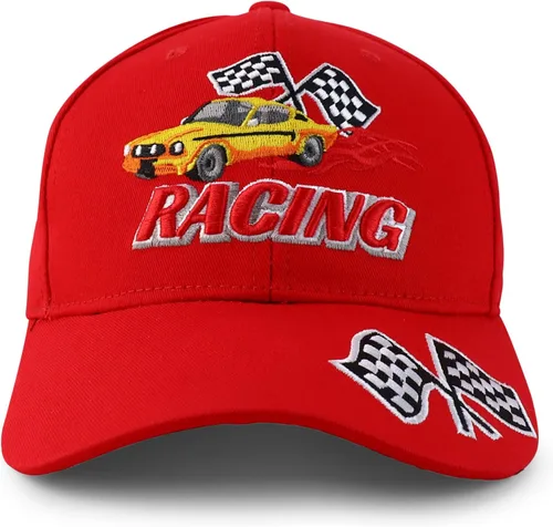 Vista 14 de Trendy Apparel Shop Gorra de béisbol con bandera de carreras bordada en 3D