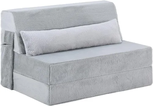 Vista 13 de Sofá cama plegable tamaño individual, colchón convertible con almohada, colchón de pana gruesa para el suelo, sofá cama con bolsillo lateral