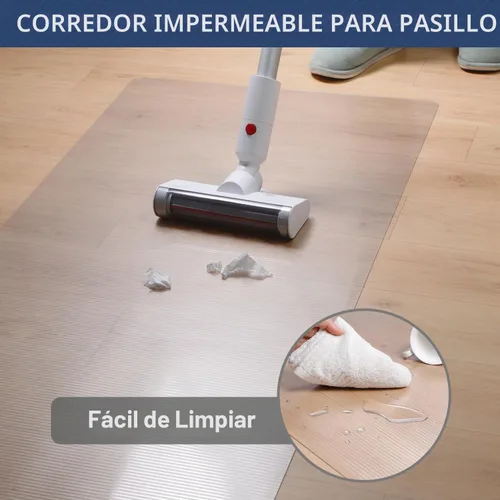 Vista 4 de SALLOUS Alfombra de vinilo impermeable de 3 x 10 pies para pasillo, protector de suelo duro antideslizante para cocina, lavandería, sala de estar