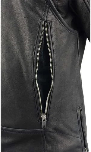 Vista 2 de Milwaukee Leather chamarra de piel con ventilación para motocicleta, para mujer