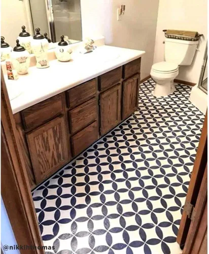 Vista 6 de Nagoya - Plantilla de azulejos – Plantillas para pintar pisos – Plantillas para manualidades reutilizables – Plantilla tus pisos y ahorra