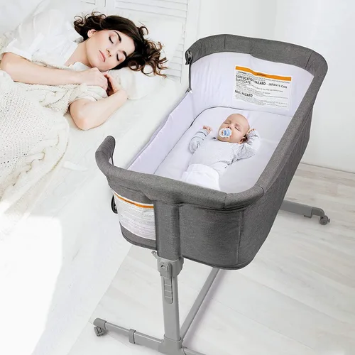 Vista 8 de KoolerThings 3 en 1 cuna/moisés para bebé, cama junto a la cama y parque infantil, fácil de plegar y portátil (Negro) - KoolaBaby (cuna de malla)