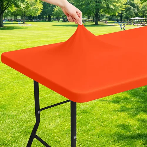 Vista 38 de Moosfor - Mantel elástico de elastano para mesa rectangular de 4 pies, manteles ajustables para picnic, funda estirable y lavable para mesa de patio