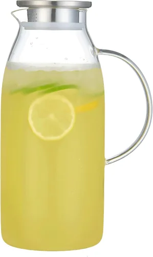 Vista 5 de Jarra alta de vidrio de borosilicato, jarra de cristal para té caliente y frío.