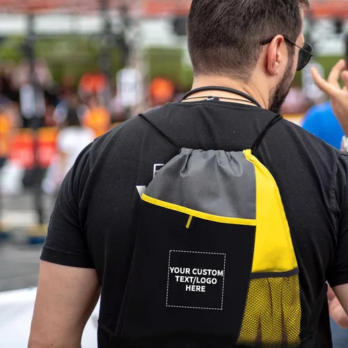 Vista 37 de DISCOUNT PROMOS Juego de mochilas con cordón no tejidas personalizadas de 10/50/100, paquete personalizado a granel