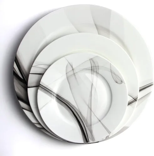Vista 9 de IQCWOOD Platos de cena de porcelana blanca, juego de 6, 16.5 cm, platos de cena de porcelana, juego de platos blancos, platos blancos de cerámica