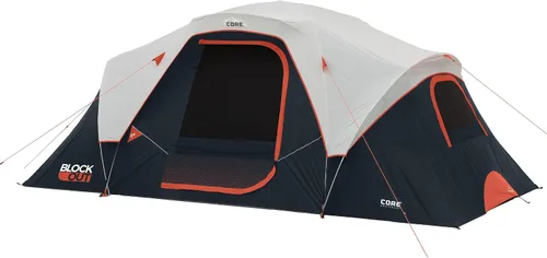 Vista 8 de CORE Blackout 6 Person & 9 Person Dome Tent Best Car Camping Outdoor Family Camp Tent Included Storage Pockets for Camping Accessories