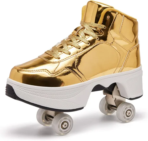 Vista 10 de Roller Skate Shoes for Women Girls Boy and Men 4-Wheels Fashion Professional Outdoor Indoor Quad-Skates for Kids & Adults Christmas/Birthday Gifts
