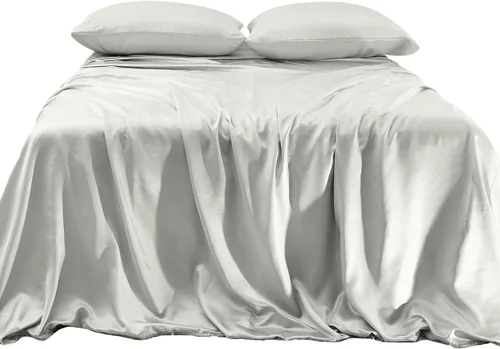 Vista 19 de Elegant Comfort Lujoso juego de sábanas de satén sedoso de 4 piezas, agradable para la piel y el cabello, resistente a las arrugas, la decoloración