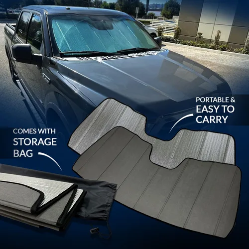 Vista 3 de SS-270 - Parasol para parabrisas delantero de automóvil compatible con Nissan Leaf ZE0 2010-2017 Protector solar estilo acordeón de ajuste