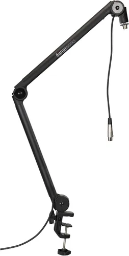 Vista 7 de Gator Frameworks - Soporte para micrófono de transmisión montado en escritorio Deluxe para podcasts y grabación; cable XLR integrado, (GFWBCBM3000)