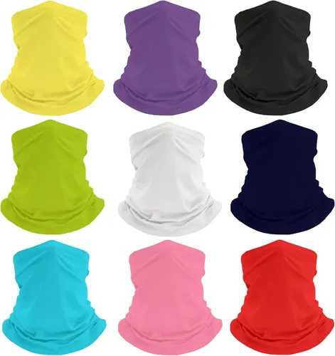 Vista 15 de 9 pañuelos para el cuello para mujer, pasamontañas, tubo, máscara facial UV, diadema, para hombre, para esquí, refrescante, paquete de envoltura