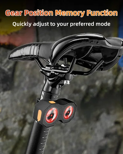 Vista 5 de Luz trasera de bicicleta de Demon Eyes mejorada 2026, luz trasera LED inteligente impermeable con 82 preajustes, ojos programables, luz trasera