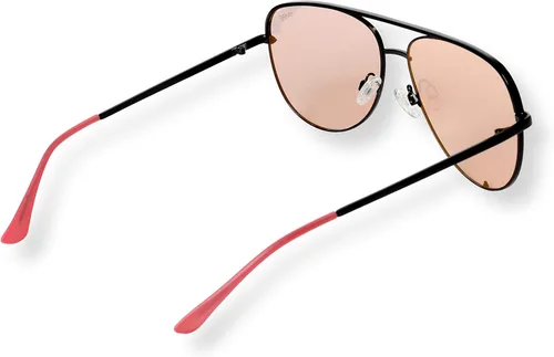 Vista 2 de EVEE Gafas de sol de aviador de metal a la moda con lentes de espejo reflectantes planos de gran tamaño (GEMINI)