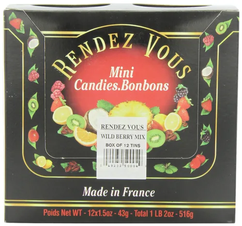 Vista 7 de Rendez Vous, Mini caramelos franceses, limón agrio, 1.5 onzas (paquete de 12)