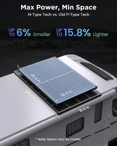 Vista 2 de Panel solar bifacial de 360 W, 2 piezas de 180 W tipo N 16 BB