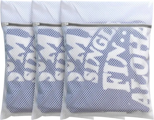 Vista 14 de FOYERNUAGE - Bolsas de malla para ropa delicada con cremallera de bloqueo automático, bolsa de lavandería tridimensional, bolsa de malla de 12 x 16