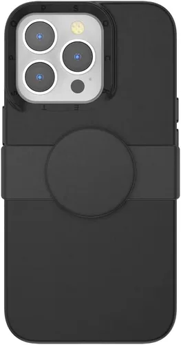 Vista 3 de PopSockets Funda para iPhone 13 Pro con agarre y deslizamiento para teléfono, funda para iPhone 13 Pro - Negro