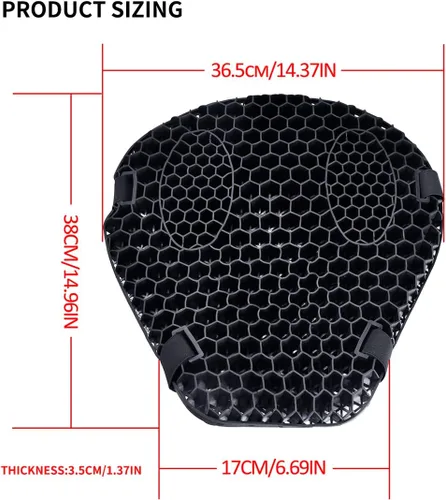 Vista 7 de Cojín universal de gel para asiento de motocicleta, absorción superior y protección con funda cálida, cómodos y grandes cojines de asiento