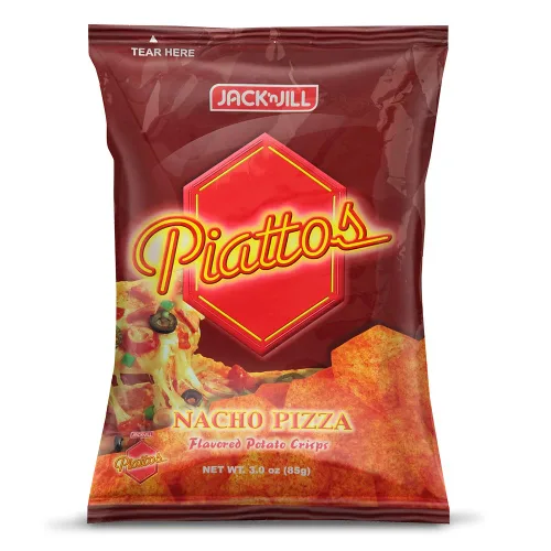Vista 3 de Jack'n Jill Piattos - Patatas fritas saborizadas con sabor a pizza de nacho de 2.8 onzas (paquete de 2)
