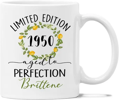 Vista 20 de Fifty & Fabulous - Taza de regalo para mujer/hombre, tazas personalizadas con nombre, regalos personalizados de 50 cumpleaños