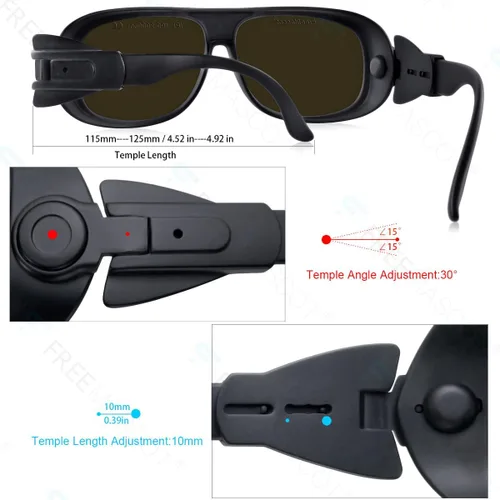 Vista 2 de FreeMascot Profesional 190nm-2000nm longitud de onda IPL láser gafas de seguridad para depilación, belleza láser y cosmetología
