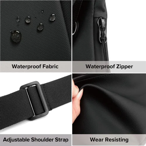 Vista 6 de Maymooner Bolso bandolera pequeño para hombres y mujeres, ligero, antirrobo, una correa, bolso casual para el pecho, mochila delgada