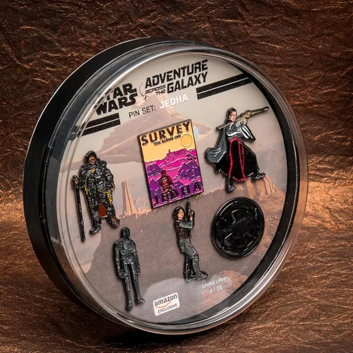 Vista 6 de Aventura en toda la galaxia de Star Wars Survey The Runs On Jedha - Juego de 6 pines a base de metal y esmalte con caja con licencia