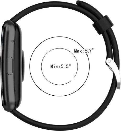 Vista 2 de E ECSEM Correas compatibles con HUAWEI Watch FIT - Correa de repuesto suave, flexible e impermeable, accesorio clásico, para Huawei Watch FIT Negro