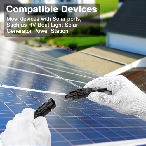 Vista 5 de iGreely - Cable de extensión solar de 10 pies y 10 AWG con conector macho y hembra de panel solar, adaptador de panel solar