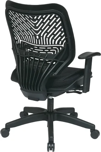 Vista 4 de Space Seating 86 REVV Series SpaceFlex - Silla de escritorio autoajustable con respaldo lumbar y asiento de malla acolchado, color cuervo y negro