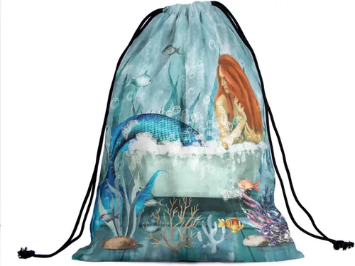 Vista 177 de Bolsa de agarre de gimnasia de piel de animal, bolsa de gimnasia con cordón ajustable, bolsa de cuerda para fauna silvestre, Mariposas Galaxy