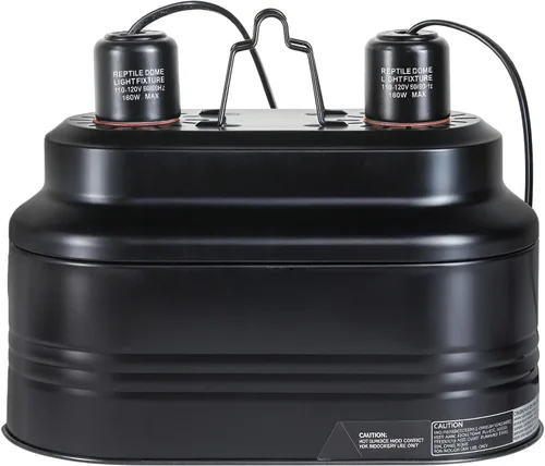 Vista 7 de Simple Deluxe Lámpara de reptil de doble cúpula con interruptores separados, se adapta a una lámpara de calor de reptiles de 100 W/luz UVB