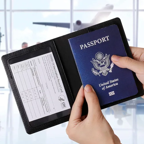 Vista 5 de TIGARI Fundas para pasaporte para pasaporte, fundas para pasaporte y vacuna, tarjetas combinadas, estuche ultra delgado para pasaporte para mujeres