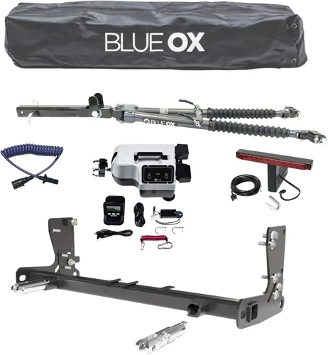Vista 10 de Blue Ox Ascent - Combo de barra de remolque y placa base con extensión de cable eléctrico, cableado EZ Light y freno de remolque plano Patriot